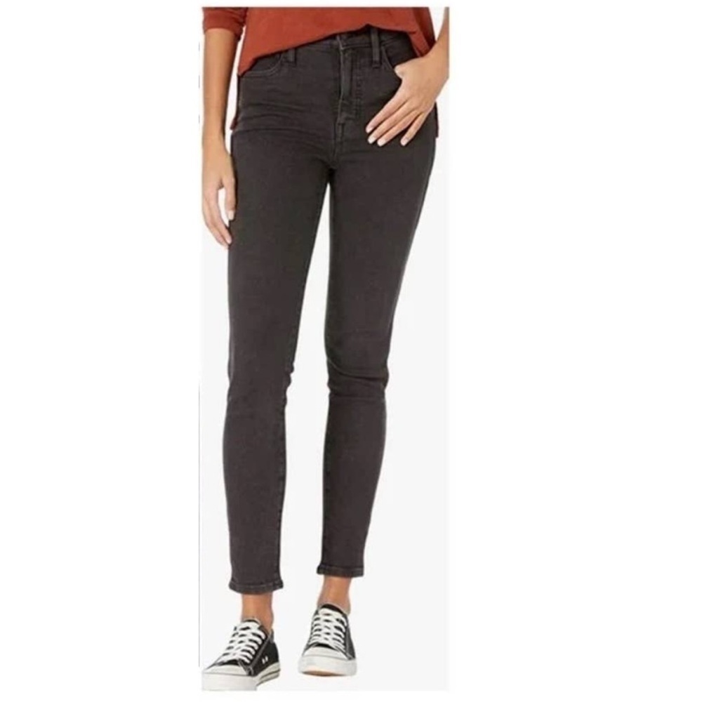 Madewell 9" HIGH RISER SKINNY SKINNY Black Stretch Denim Jeans Womens 28